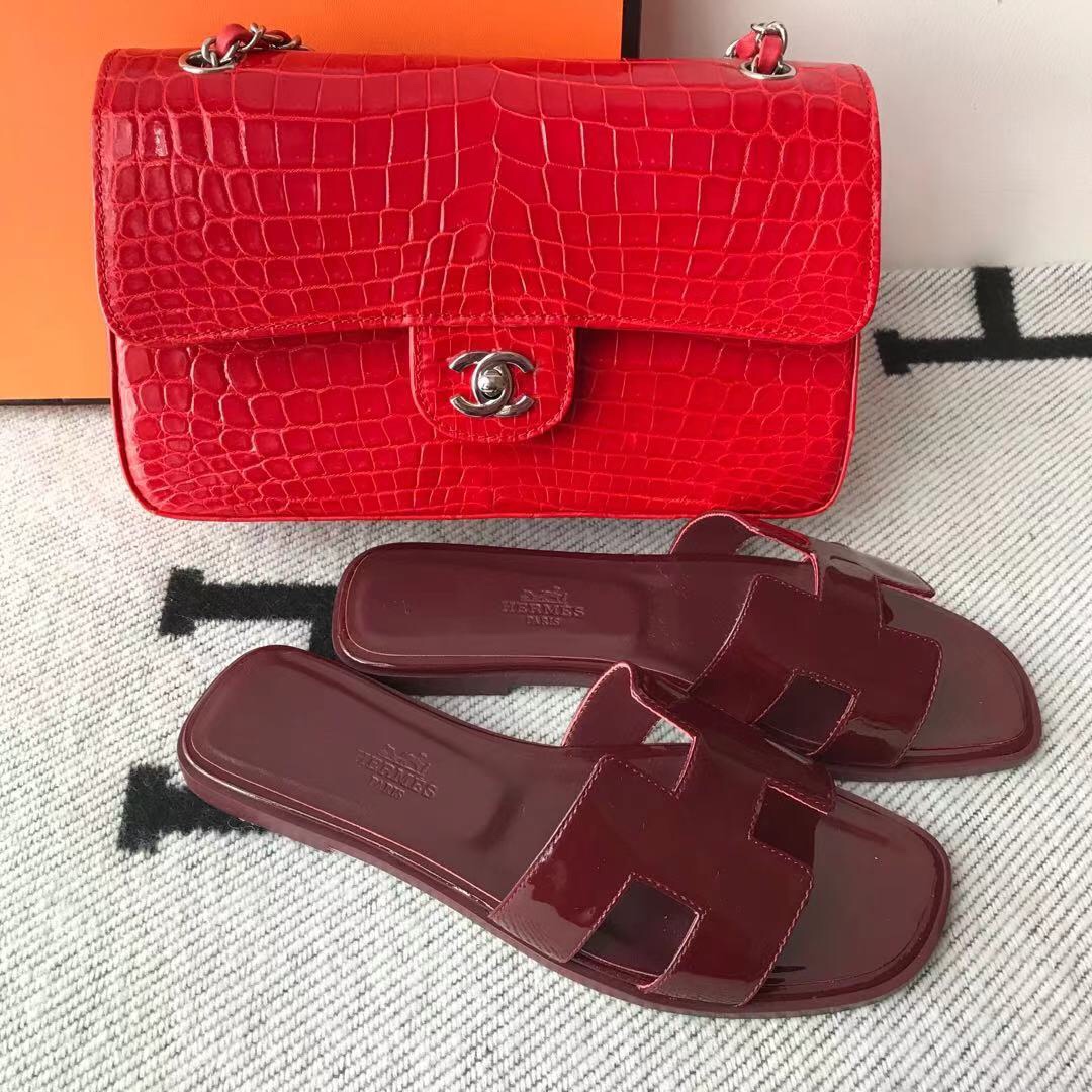 에르메스 올수공 오아시스 슬리퍼 샌들 페이던트 24